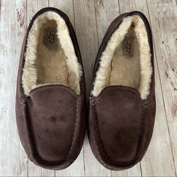 PREOWNED ANSLEY UGG MOCCASIN BROWN SIZE 6 WOMENS - Picture 1 of 9